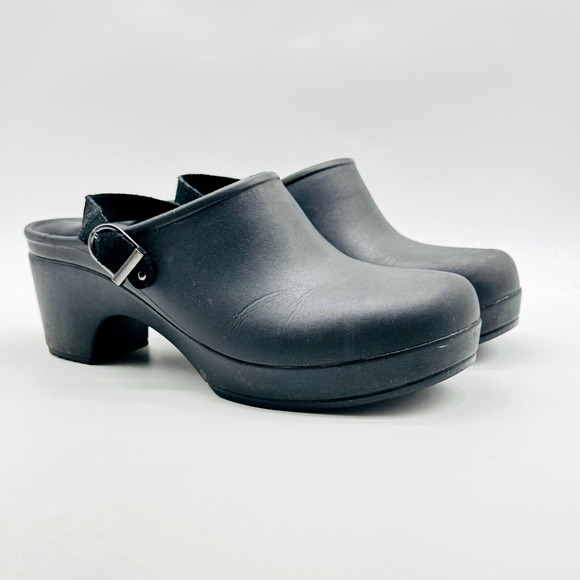 Crocs Clogs Womens 8 Black Slip On Shoes Classic Croslite Comfort Slingback Mule - Picture 2 of 12